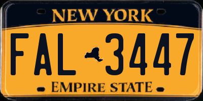 NY license plate FAL3447