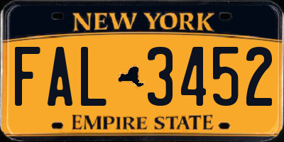 NY license plate FAL3452