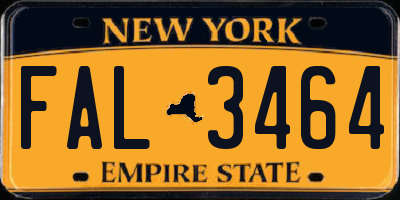 NY license plate FAL3464