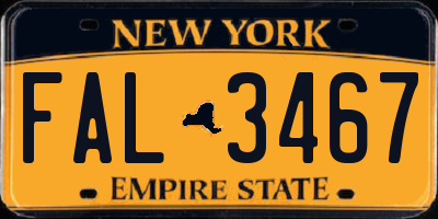 NY license plate FAL3467