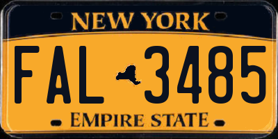 NY license plate FAL3485