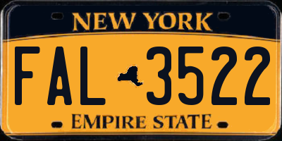 NY license plate FAL3522