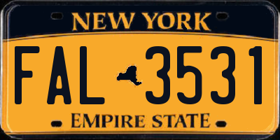 NY license plate FAL3531