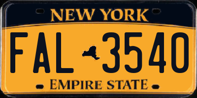 NY license plate FAL3540