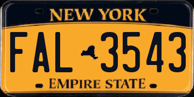 NY license plate FAL3543
