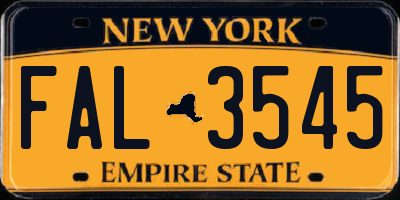 NY license plate FAL3545