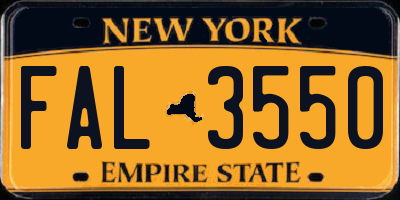 NY license plate FAL3550