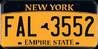 NY license plate FAL3552