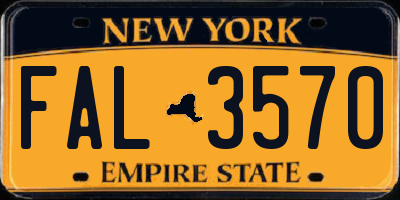 NY license plate FAL3570