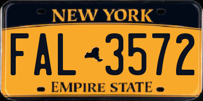 NY license plate FAL3572