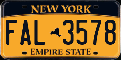 NY license plate FAL3578