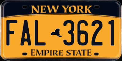 NY license plate FAL3621