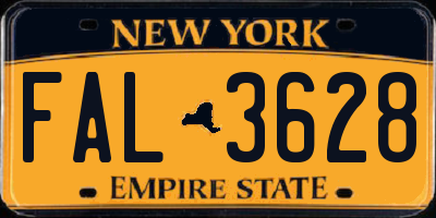 NY license plate FAL3628