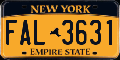 NY license plate FAL3631