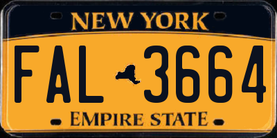 NY license plate FAL3664