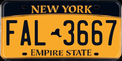 NY license plate FAL3667