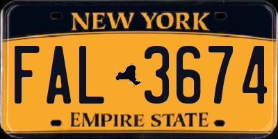 NY license plate FAL3674