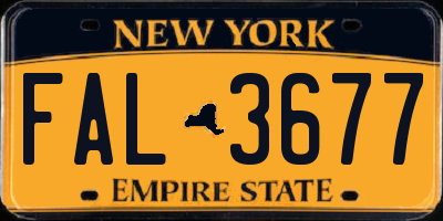 NY license plate FAL3677
