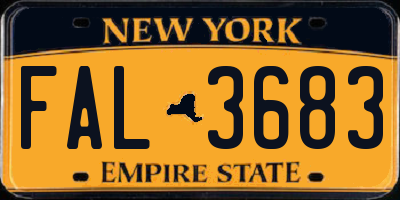 NY license plate FAL3683