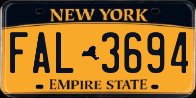 NY license plate FAL3694