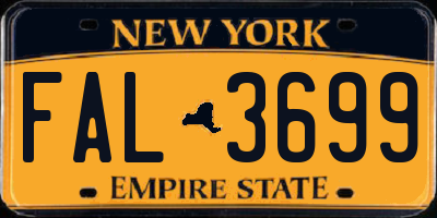 NY license plate FAL3699