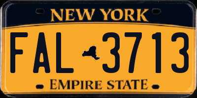 NY license plate FAL3713
