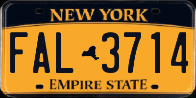 NY license plate FAL3714