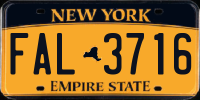 NY license plate FAL3716