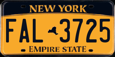 NY license plate FAL3725