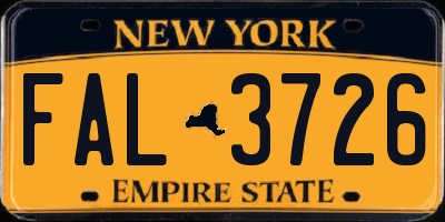 NY license plate FAL3726