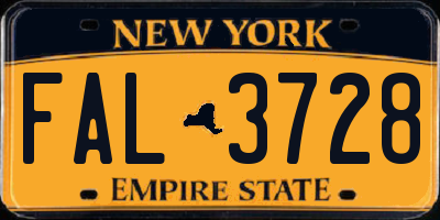 NY license plate FAL3728