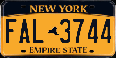 NY license plate FAL3744