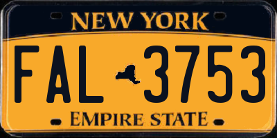 NY license plate FAL3753