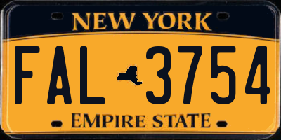 NY license plate FAL3754