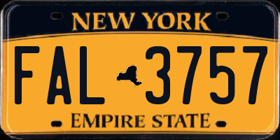 NY license plate FAL3757