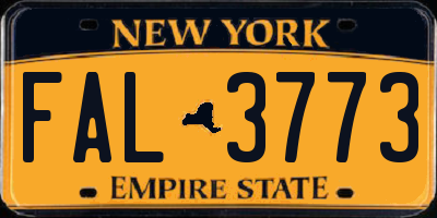 NY license plate FAL3773