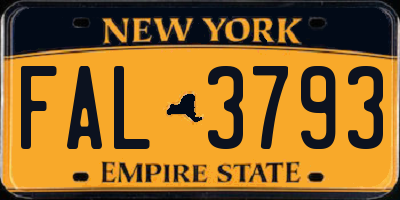 NY license plate FAL3793