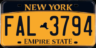 NY license plate FAL3794