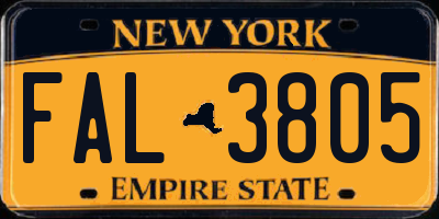 NY license plate FAL3805