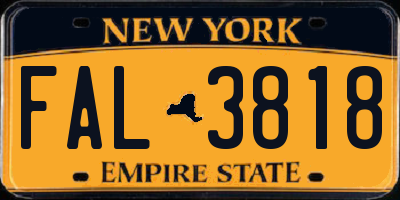 NY license plate FAL3818