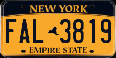 NY license plate FAL3819