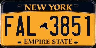 NY license plate FAL3851