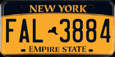 NY license plate FAL3884