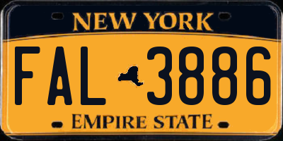NY license plate FAL3886