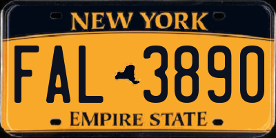 NY license plate FAL3890