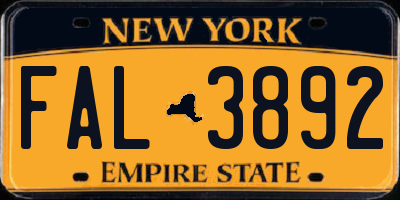 NY license plate FAL3892