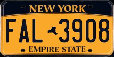 NY license plate FAL3908