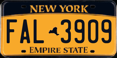 NY license plate FAL3909
