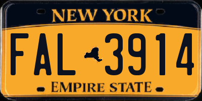 NY license plate FAL3914
