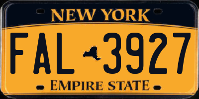 NY license plate FAL3927